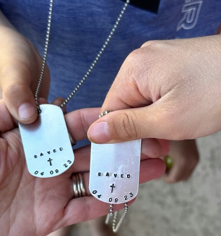 Custom Baptism Dog Tag Necklace