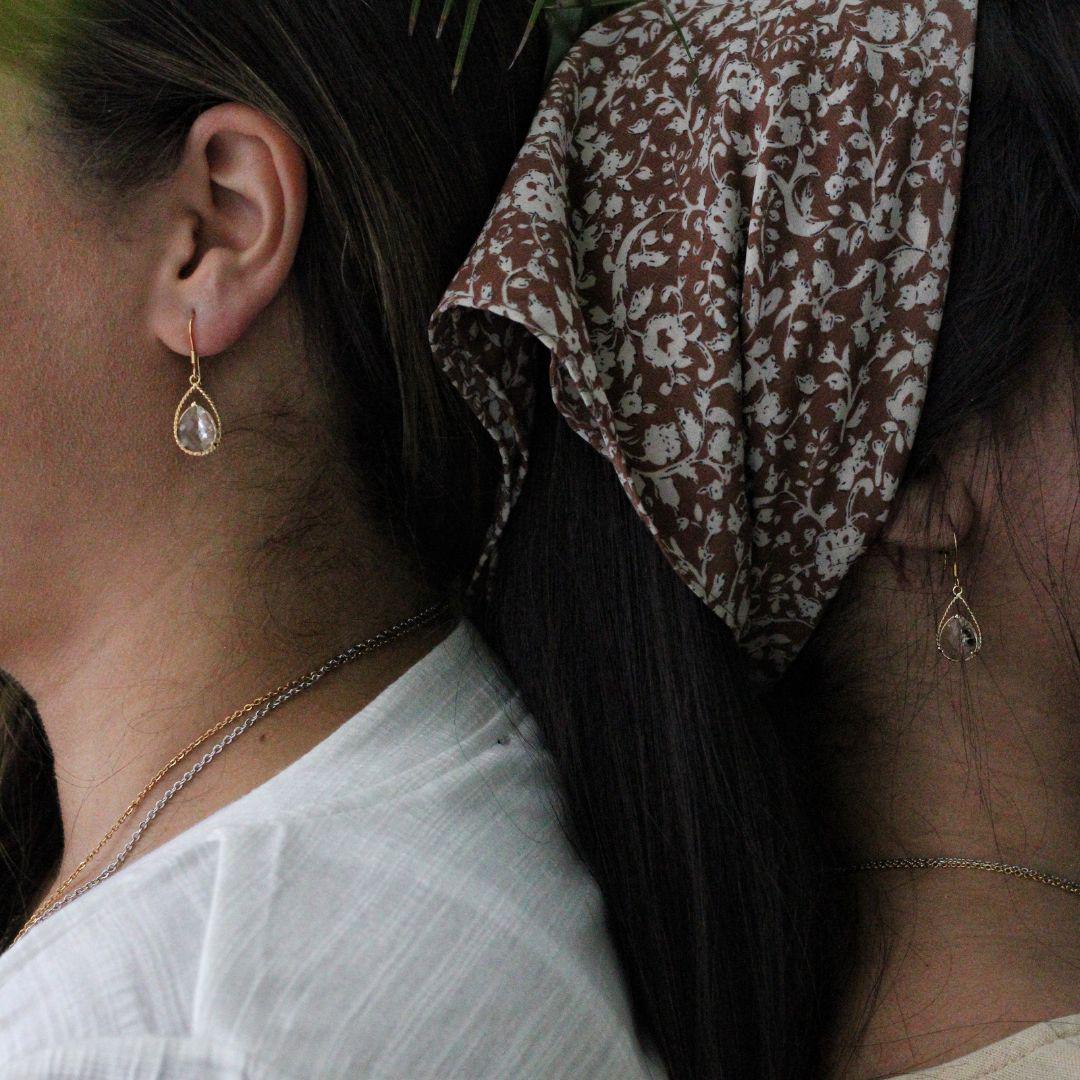 Tear Drop Crystal Earrings