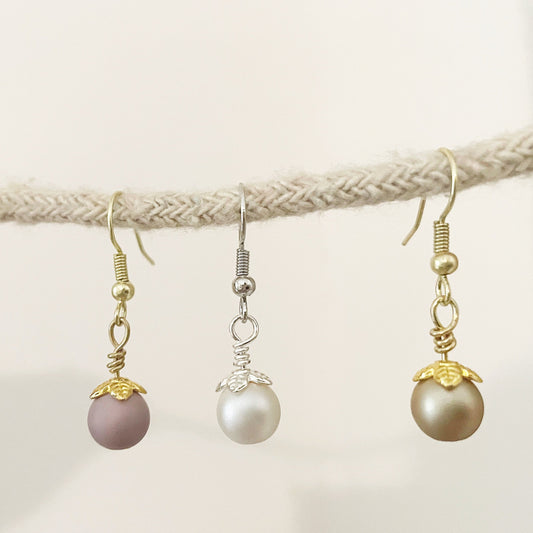 handmade pearl earrings