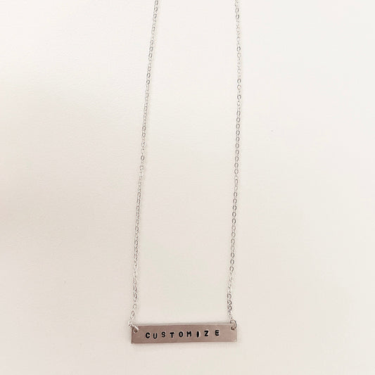 custom silver bar necklace