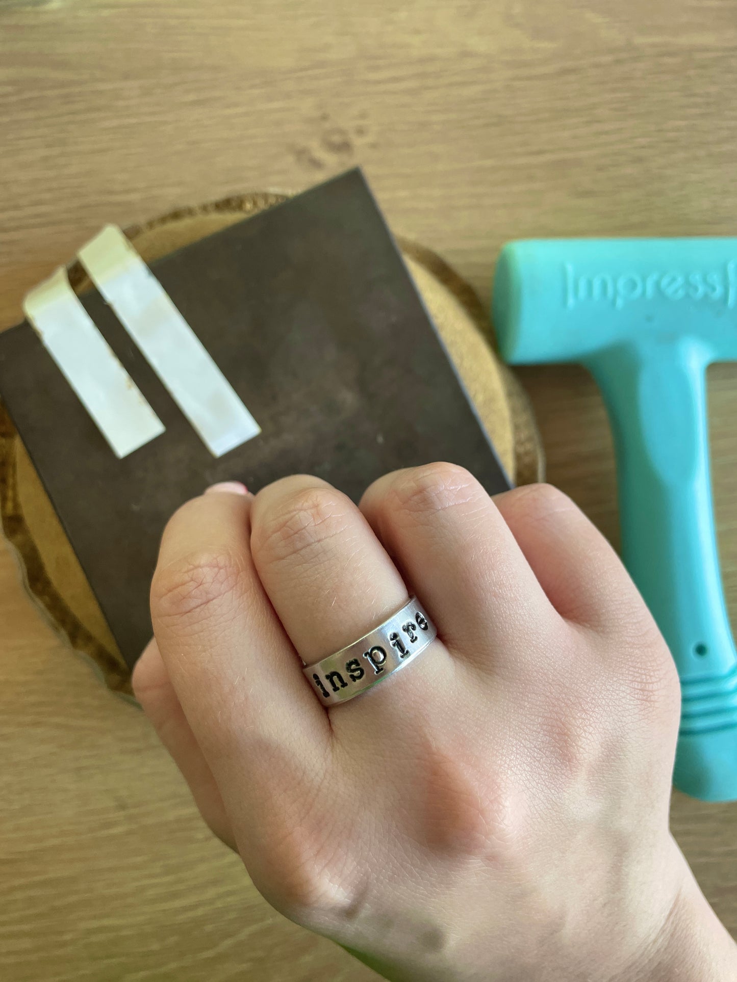 Custom Hand Stamped Adjustable Ring