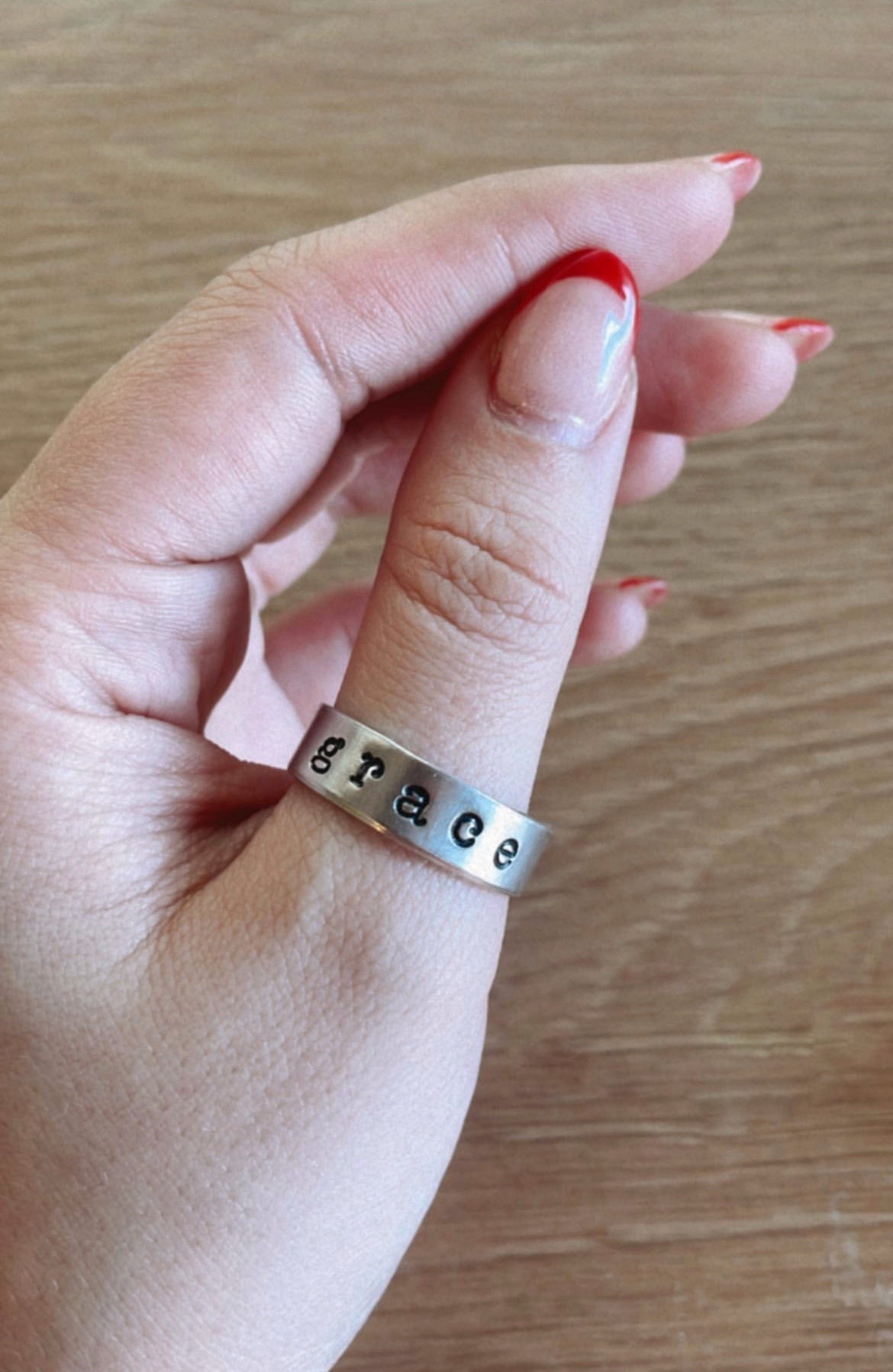 Custom Hand Stamped Adjustable Ring