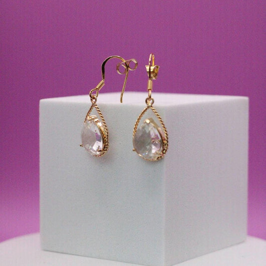 Tear Drop Crystal Earrings