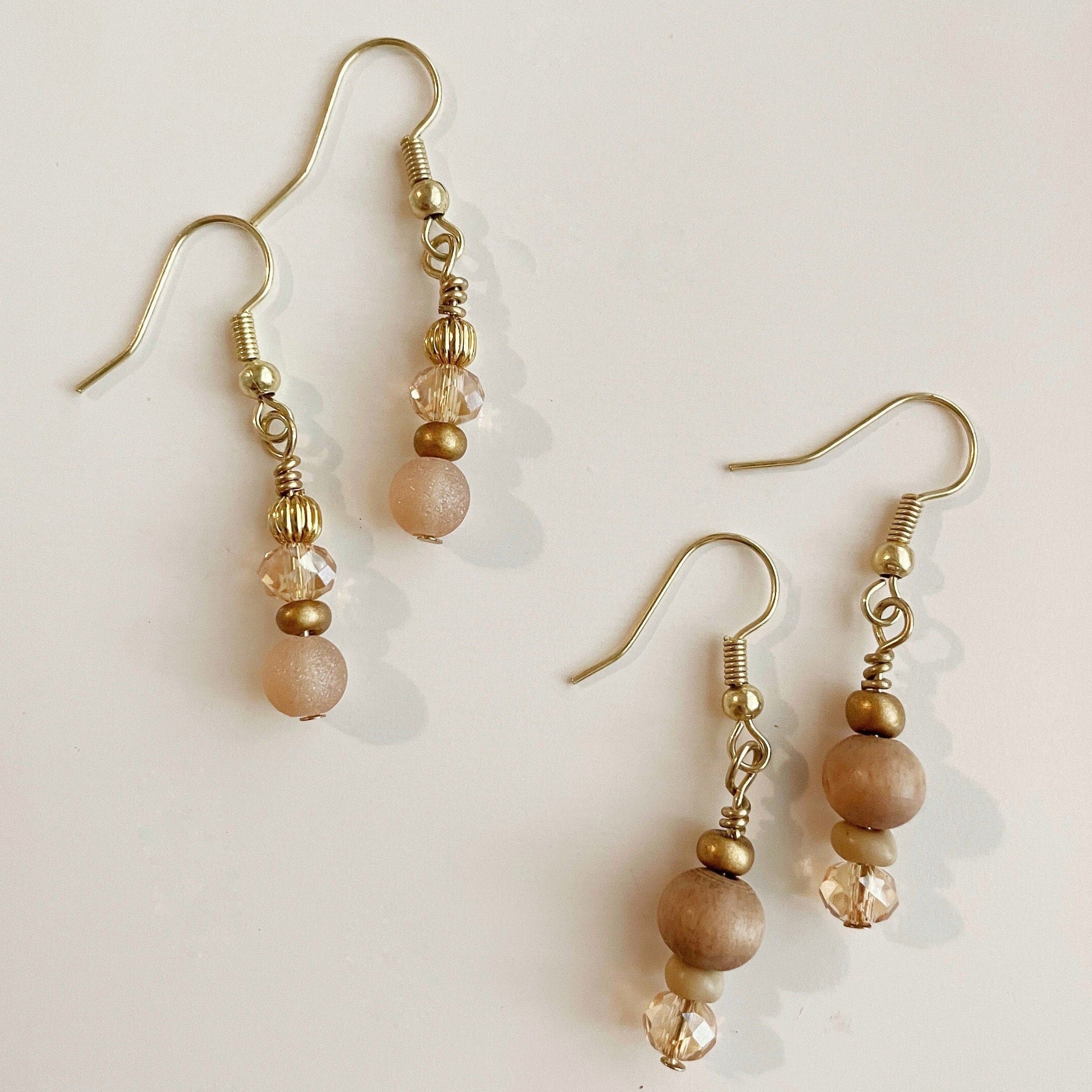 Black and Gold Beaded Earrings – Amelia Creative Co.