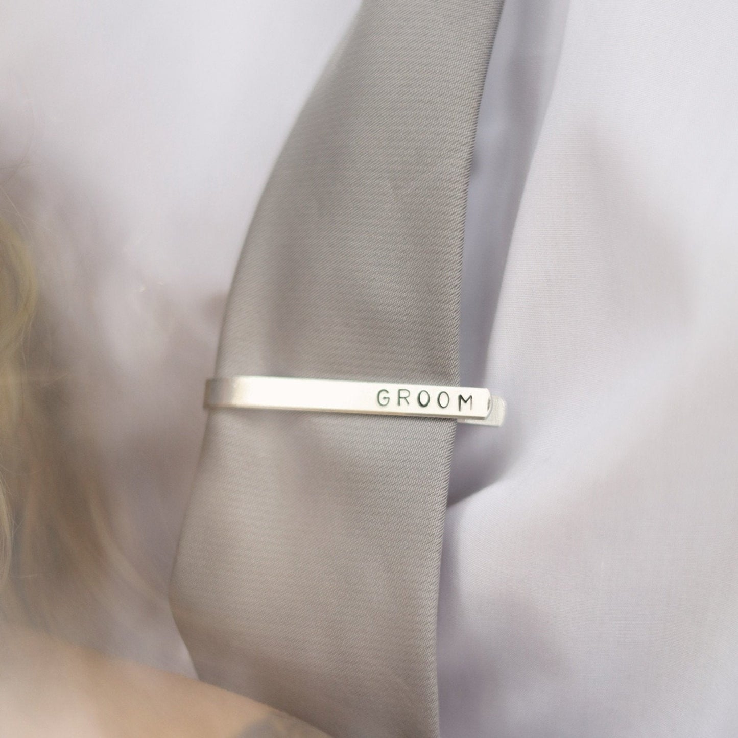 custom groom tie clip