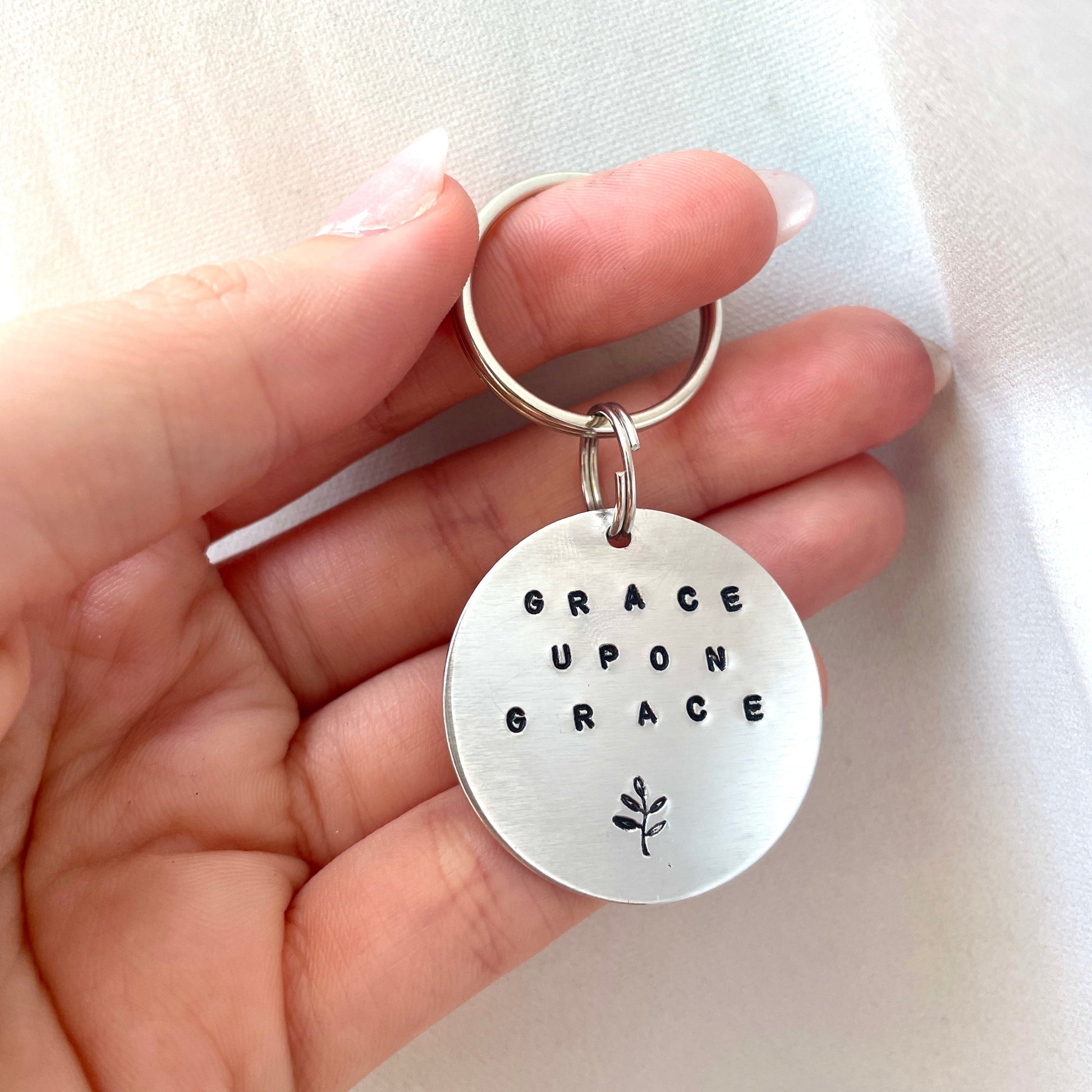 grace upon grace christian keychain